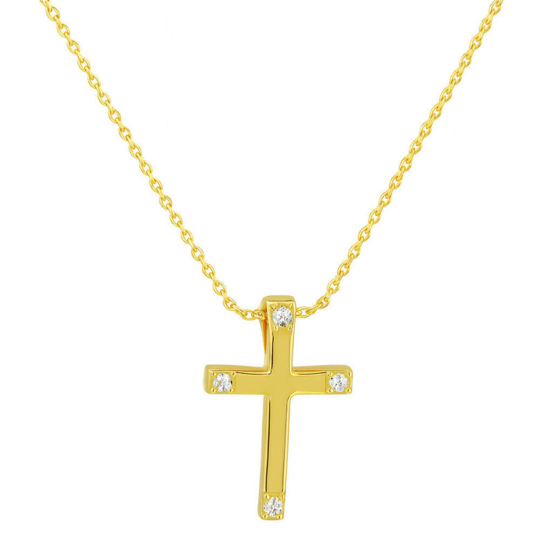 Κολιέ σταυρουδάκι Χρυσό 9 καρατίων