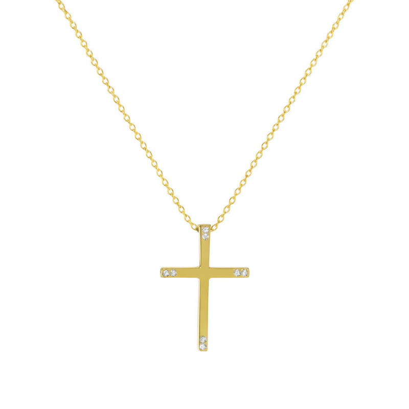 Κολιέ σταυρουδάκι Χρυσό 9 καρατίων