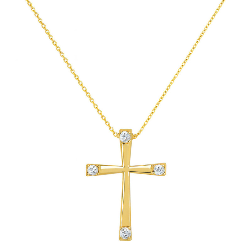 Κολιέ σταυρουδάκι Χρυσό 9 καρατίων