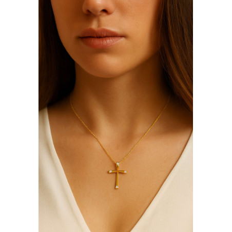 Κολιέ σταυρουδάκι Χρυσό 9 καρατίων