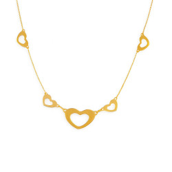 Κολιέ χρυσό 14 καρατίων καρδούλες