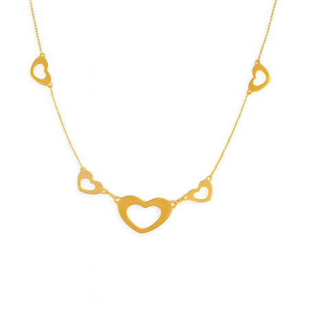 Κολιέ χρυσό 14 καρατίων καρδούλες