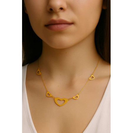Κολιέ χρυσό 14 καρατίων καρδούλες