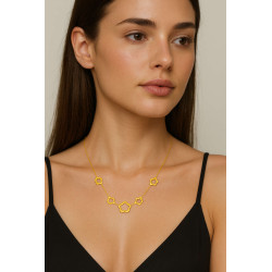 Κολιέ χρυσό 14 καρατίων λουλουδάκια