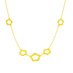 Κολιέ χρυσό 14 καρατίων λουλουδάκια