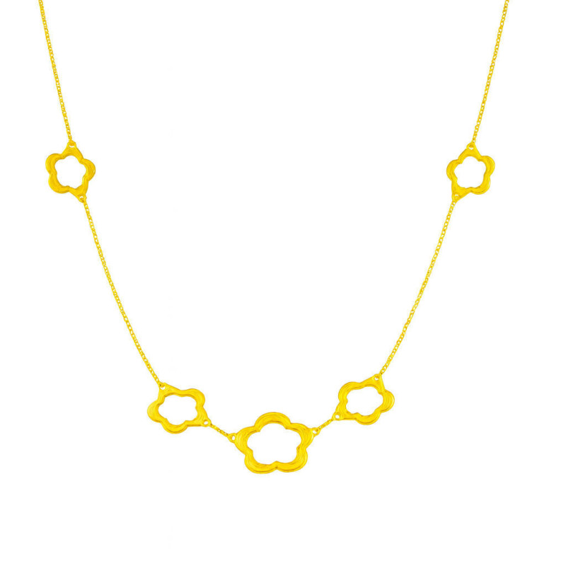 Κολιέ χρυσό 14 καρατίων λουλουδάκια