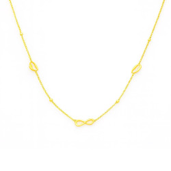 Κολιέ χρυσό 14 καρατίων με καρδιά και άπειρο