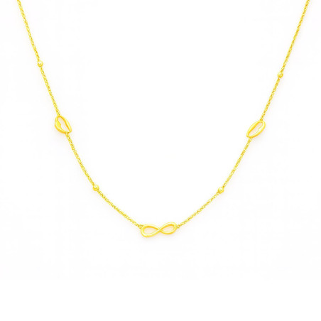 Κολιέ χρυσό 14 καρατίων με καρδιά και άπειρο