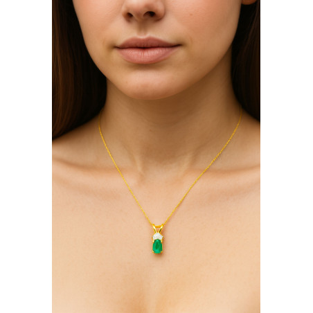 Κολιέ χρυσό 9 καρατίων μονόπετρο