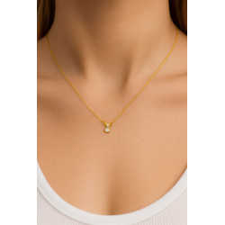 Κολιέ χρυσό 9 καρατίων μονόπετρο