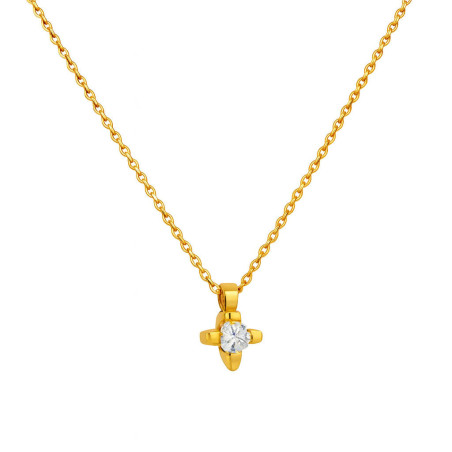 Κολιέ χρυσό 9 καρατίων μονόπετρο