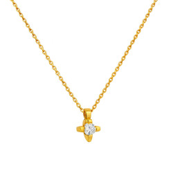 Κολιέ χρυσό 9 καρατίων μονόπετρο