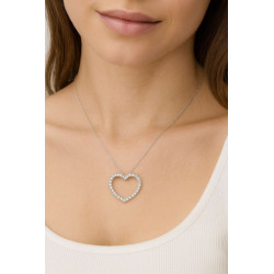 Κολιέ λευκόχρυσο 9 καρατίων καρδούλα