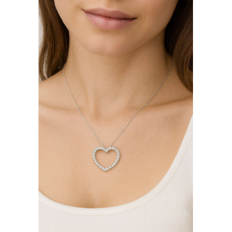 Κολιέ λευκόχρυσο 9 καρατίων καρδούλα