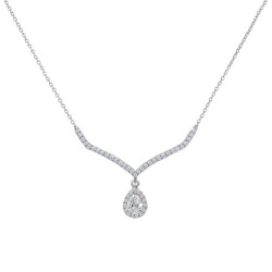 Κολιέ Λευκόχρυσο 9 καρατίων με Δάκρυ