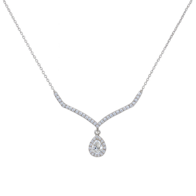 Κολιέ Λευκόχρυσο 9 καρατίων με Δάκρυ