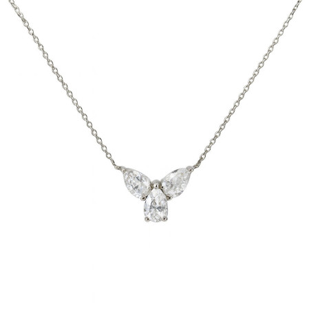Κολιέ λευκόχρυσο 9 καρατίων με τρεις σταγόνες