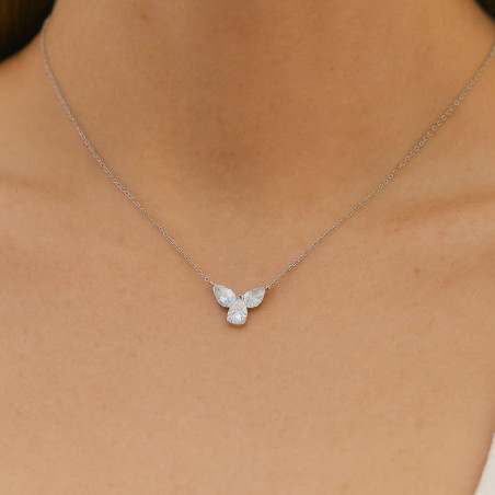 Κολιέ λευκόχρυσο 9 καρατίων με τρεις σταγόνες