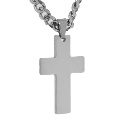 Σταυρός από ανοξείδωτο ατσάλι με αλυσίδα