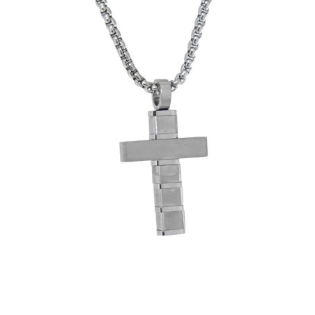 Σταυρός από ανοξείδωτο ατσάλι με αλυσίδα