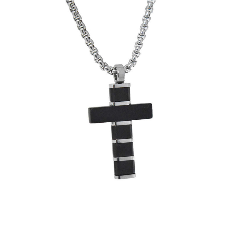 Σταυρός από ανοξείδωτο ατσάλι με αλυσίδα