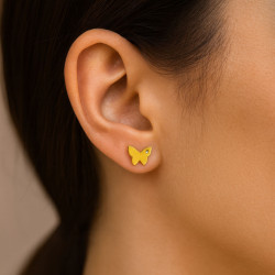 Σκουλαρίκια πεταλούδα από χρυσο 9 Καρατίων