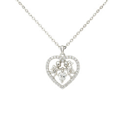 Κολιέ καρδιά από ασήμι 925 SILVENZA