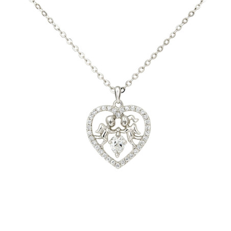 Κολιέ καρδιά από ασήμι 925 SILVENZA