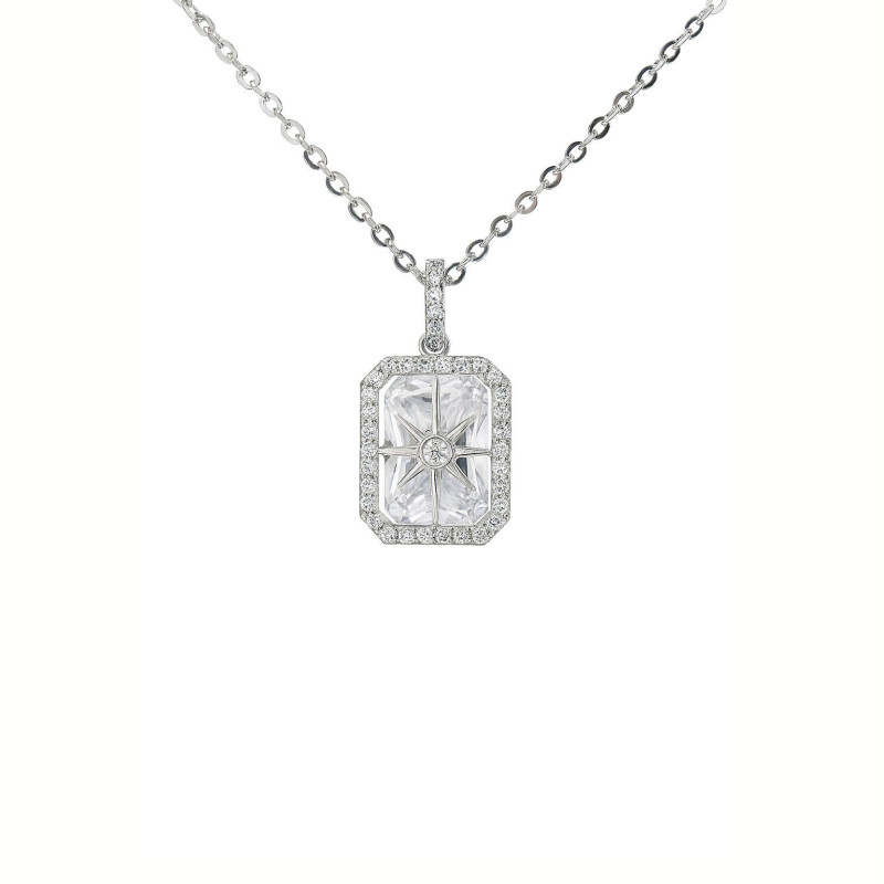 Κολιέ ροζέτα από ασήμι 925 SILVENZA