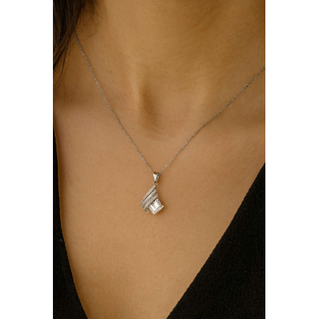 Κολιέ ροζέτα από ασήμι 925 SILVENZA