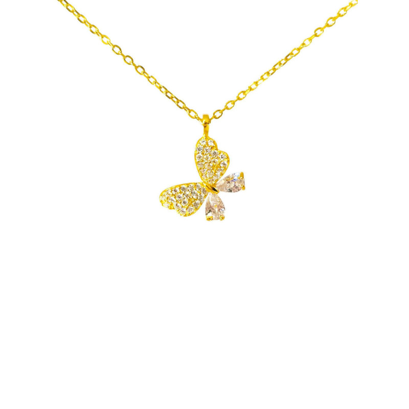 Κολιέ πεταλούδα από ασήμι 925 SILVENZA