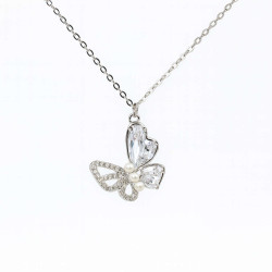 Κολιέ πεταλούδα από ασήμι 925 SILVENZA