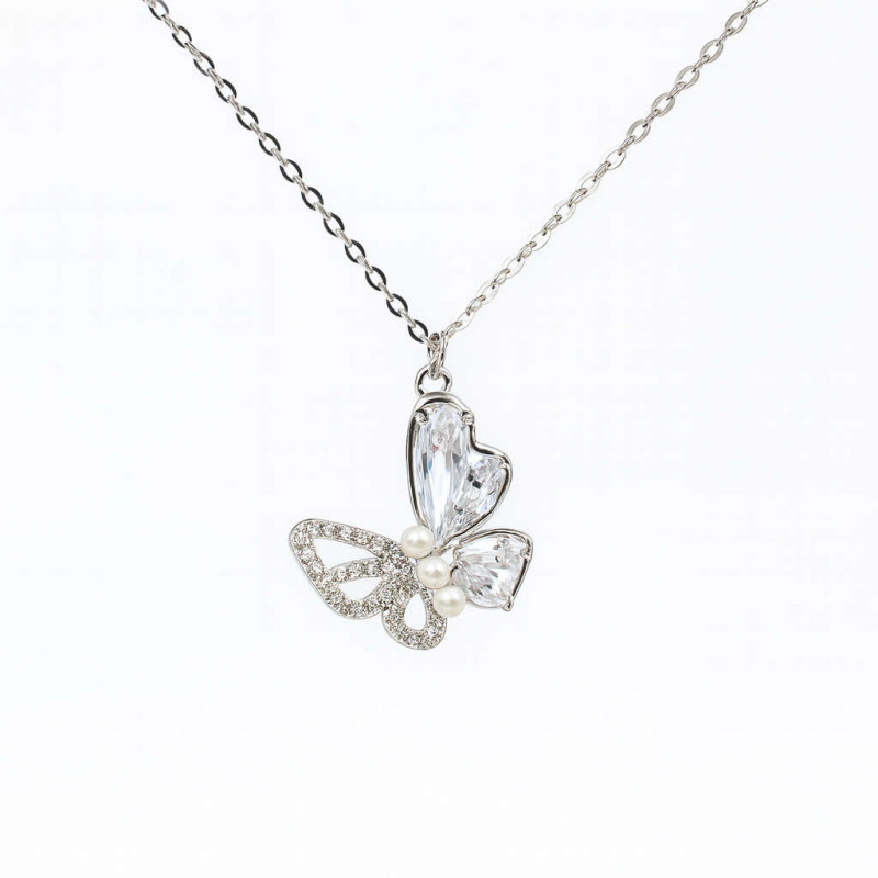 Κολιέ πεταλούδα από ασήμι 925 SILVENZA