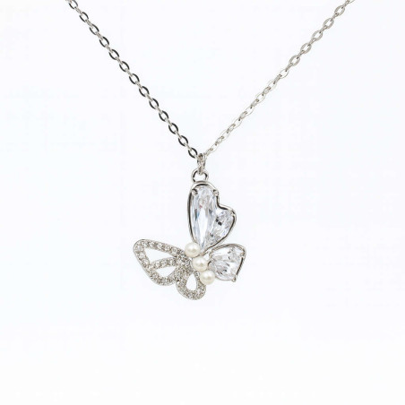 Κολιέ πεταλούδα από ασήμι 925 SILVENZA
