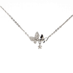 Κολιέ πεταλούδα από ασήμι 925 SILVENZA