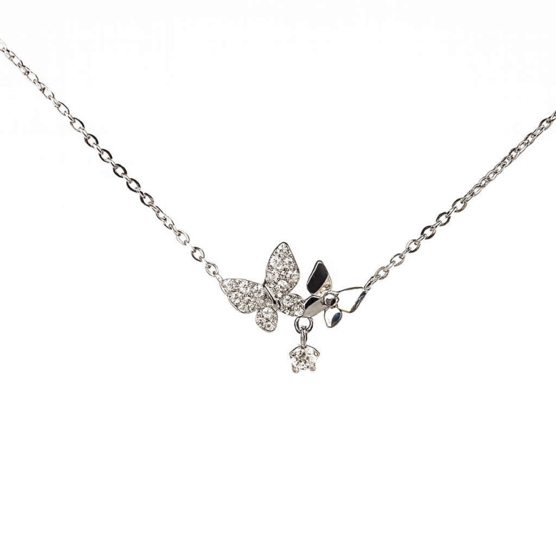 Κολιέ πεταλούδα από ασήμι 925 SILVENZA