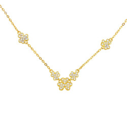 Κολιέ λουλουδάκια από ασήμι 925 SILVENZA