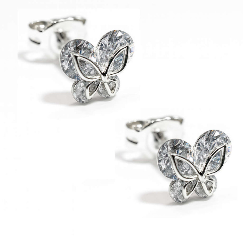 Σκουλαρίκια πεταλούδα από ασήμι 925 SILVENZA