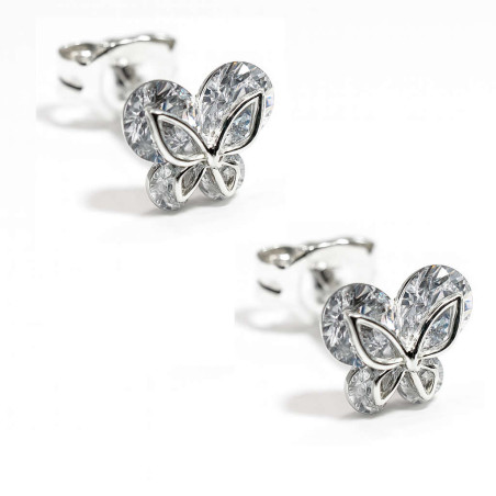 Σκουλαρίκια πεταλούδα από ασήμι 925 SILVENZA