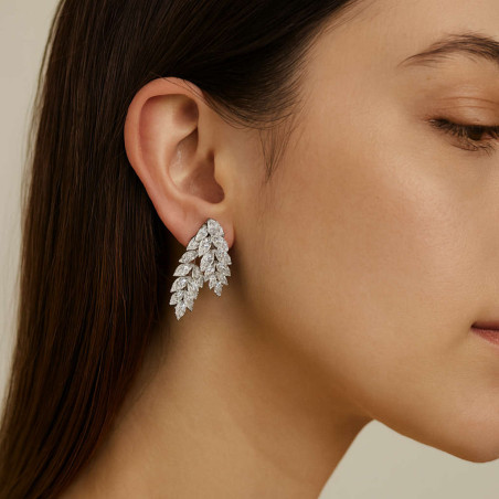 Σκουλαρίκια λουλούδι από ασήμι 925 SILVENZA