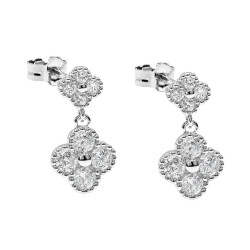 Σκουλαρίκια λουλούδι από ασήμι 925 SILVENZA