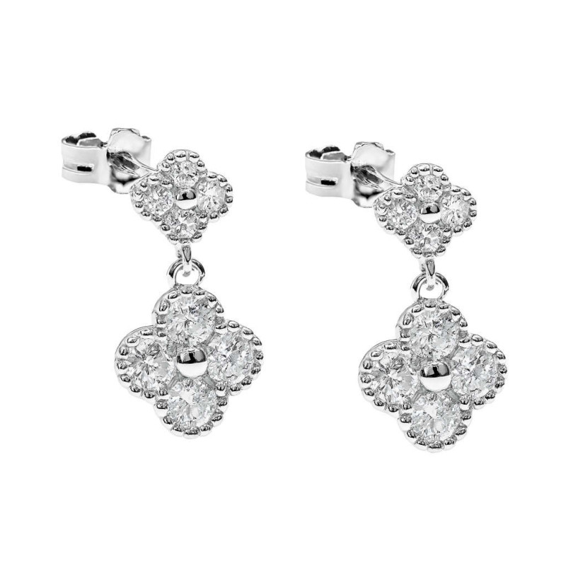 Σκουλαρίκια λουλούδι από ασήμι 925 SILVENZA