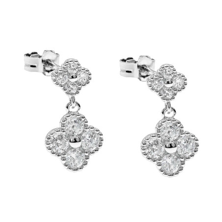 Σκουλαρίκια λουλούδι από ασήμι 925 SILVENZA