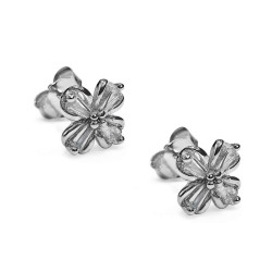 Σκουλαρίκια λουλούδι από ασήμι 925 SILVENZA