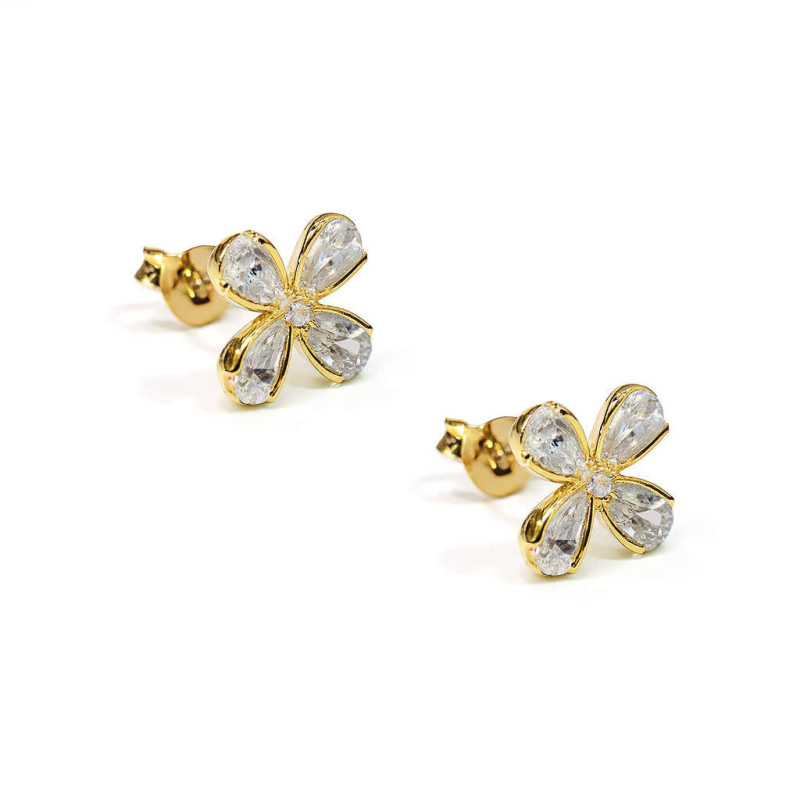 Σκουλαρίκια λουλούδι από ασήμι 925 SILVENZA