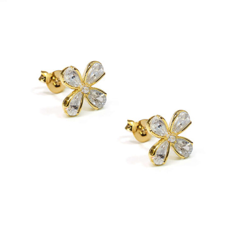 Σκουλαρίκια λουλούδι από ασήμι 925 SILVENZA