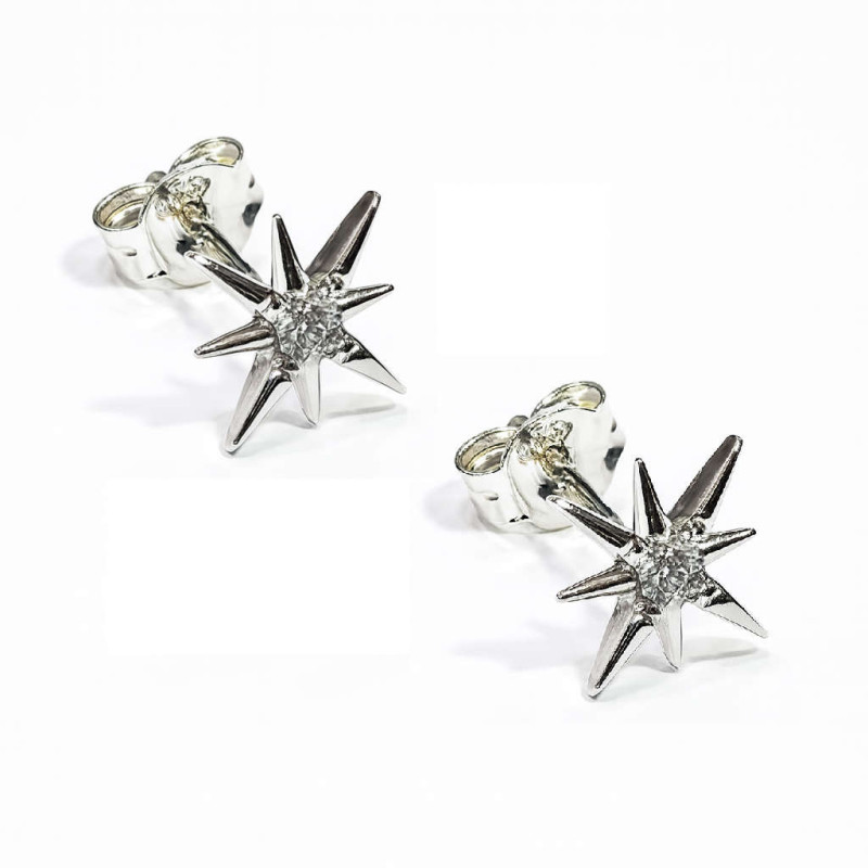 Σκουλαρίκια αστέρι από ασήμι 925 SILVENZA