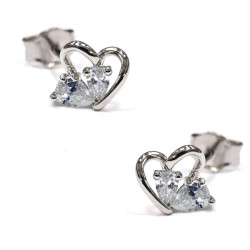 Σκουλαρίκια καρδούλα από ασήμι 925 SILVENZA