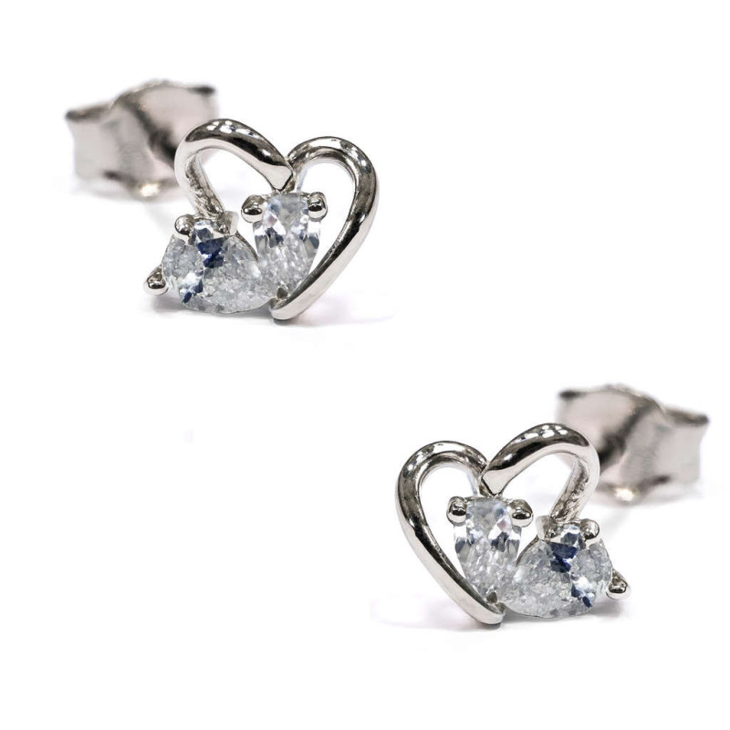 Σκουλαρίκια καρδούλα από ασήμι 925 SILVENZA