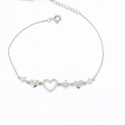 Βραχιόλι με καρδούλα από ασήμι 925 SILVENZA